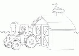 Traktor kolorowanka dla dzieci do druku. Farmy I Gospodarstwa Kolorowanki Do Druku