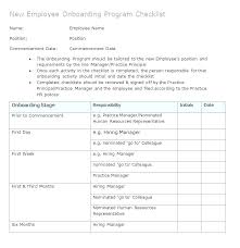 New Employee Orientation Checklist Excel Safety Sample Form