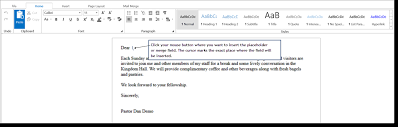 how to create a mail merge template