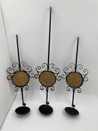 Set Of 3 Decorative Black Wrought Iron