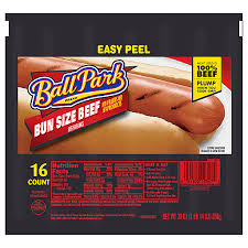 ball park beef franks bun size 16 ea
