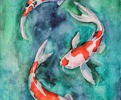 Koi Painting Fish Original Art