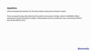 Dissociation Ammonium Nitrate