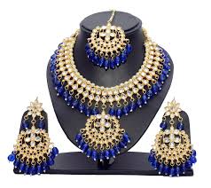 blue color stone studded designer