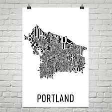 Portland Typography Neighborhood Map