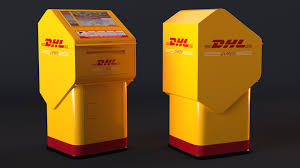 dhl express paket dropbox 3d modell 19