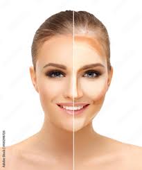 contouring make up woman face contour