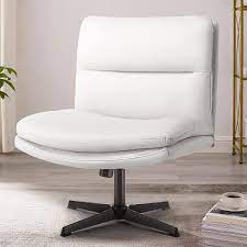 armless office desk chair no wheels pu