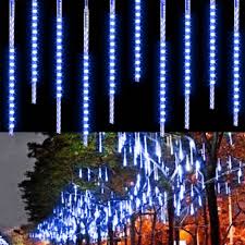 Ohcome Meteor Shower Rain Drop Lights 50cm 10 Spiral Tubes 540 Leds Waterproof Icicle Snowfall String Lights For Wedding Christmas Xmas Halloween