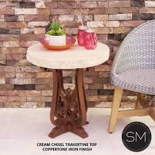 Small Travertine Stone Ocassional Table