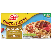 eggo thick fluffy whole grain waffles