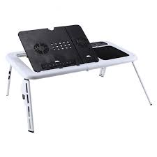 E-Table LD09 Laptop Foldable Desk Lapdesk Bed Table with USB Cooling Fans
