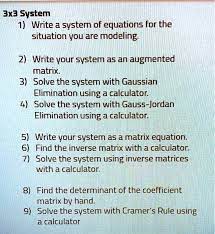 solved 3x3 svstem 1 write a system of