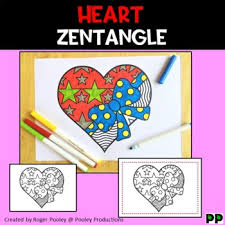Select from 35870 printable crafts of cartoons, nature, animals, bible and many more. Heart Zentangle Worksheets Teaching Resources Tpt