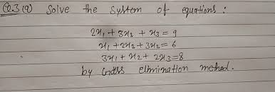Q 3 9 Solve The System Of Equations
