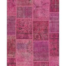 pink patchwork rug handmade