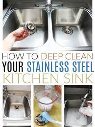 deep clean a stainless steel sink