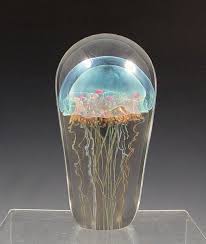 13 R Satava Jellyfish Glass Sculpture