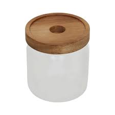 Glass Storage Jar With Acacia Wood Lid