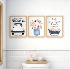 Navy Blue Wild Garden Bathroom Wall Art