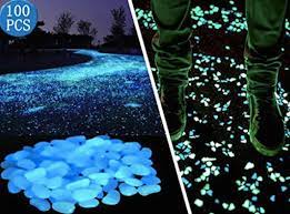 100 Glow In The Dark Pebbles Garden