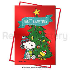 snoopy christmas card peanuts woodstock