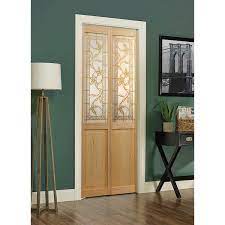 American Wood 861720 24 X 80 In Half Glass Giverny Bifold Door Unfinished Pine