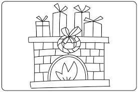 Fireplace Kids Coloring Page