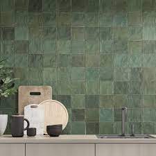 sahn green ceramic wall tile 10x10cm
