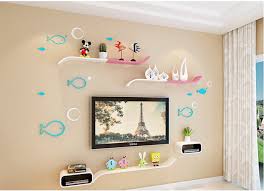 Modern Wave Curved Shelf Floating Wall