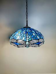 Sea Blue Dragonfly Hanging Lamp