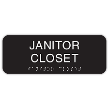 janitor closet sign rounded corners
