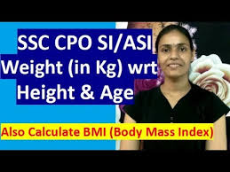 Ssc Cpo Weight Height Chart With Bmi Body Mass Index