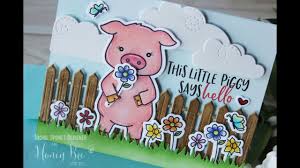 Honey Bee Stamps | Pinky the Pig Hello Card - YouTube