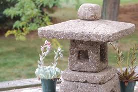 Hypertufa Garden Lantern 18 Tall Square