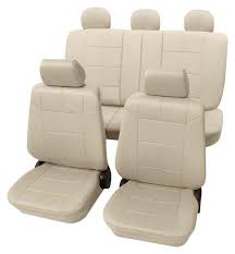 Beige Car Seat Covers With Leather Look
