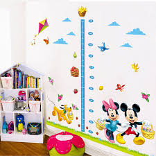 Cartoon Minnie Mickey Mouse Growth Chart Wall Sticker For