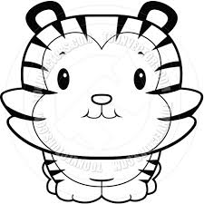 cute tiger clipart black clipart
