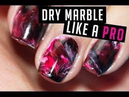 dry marble nails using plastic wrap