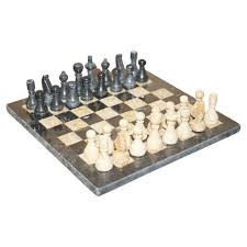 antique solid italian marble chessboard