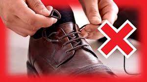 tying your dress shoes incorrectly