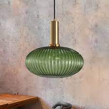 Gold Oval Pendant Lamp Modernist 1