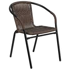 Dark Brown Rattan Patio Chair With