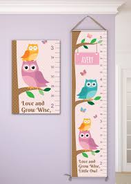 Owl Growth Chart Canvas Growth Chart Owl Nursery Woodland