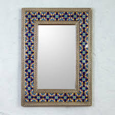 Tin Wall Mirror With Mexican Blue