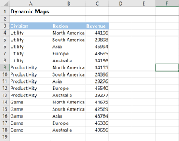 Simple Excel Dynamic Map Chart With Drop Down