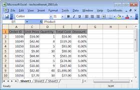 ms excel 2003 freeze first column