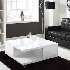 High Gloss Square Storage Coffee Table