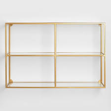Adler Gold Glass Wall Shelf