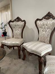Hand Carved Chairs And Two Table
